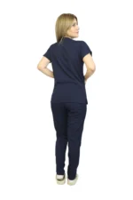 Lacivert Kadın Kalıp Likralı Yarasa Kol Hemşire Ve Doktor Forması Takımı Scrubs Hastane Üniforması - Görsel 8