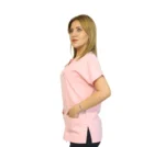 Pembe Siyah Alt Takım Kadın Kalıp Soft Likralı Yarasa Kol Hemşire-Doktor Forması Takım Scrubs Hastane Üniforma - Görsel 8