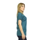 Göl Yeşili Siyah Kombin Kadın Kalıp Soft Likralı Yarasa Kol Hemşire-Doktor Üniforması Takım Scrubs - Görsel 10