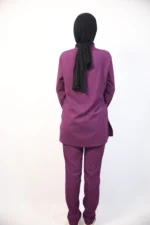 Tesettür Açık Mürdüm Takım Soft Likralı Hemşire ve Doktor Forması Takımı Hastane Üniforması - Görsel 4