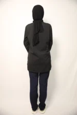 Tesettür Siyah Takım Soft Likralı Hemşire ve Doktor Forması Takımı Hastane Üniforması - Görsel 6