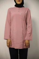 Tesettür Pudra-Siyah Kombin Soft Likralı Hemşire ve Doktor Forması Takımı Hastane Üniforması - Görsel 7