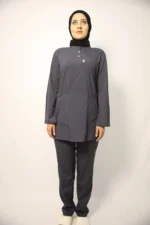 Tesettür Füme Takım Soft Likralı Hemşire ve Doktor Forması Takımı Hastane Üniforması - Görsel 5