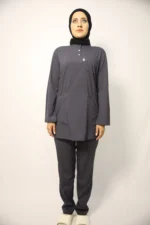 Tesettür Füme Takım Soft Likralı Hemşire ve Doktor Forması Takımı Hastane Üniforması - Görsel 2