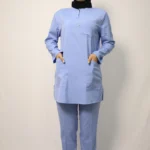 Tesettür Bebe Mavi Takım Soft Likralı Hemşire ve Doktor Forması Takımı Hastane Üniforması