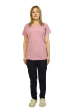 Pudra Siyah Kadın Kalıp Soft Likralı Yarasa Kol Hemşire-Doktor Forması Takım Scrubs Hastane Üniforma - Görsel 5