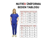 Sax Mavi Kadın Kalıp Likralı  Yarasa Kol Hemşire ve Doktor Forması Takımı Scrubs Hastane Üniforması - Görsel 9