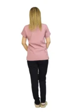 Pudra Siyah Kadın Kalıp Soft Likralı Yarasa Kol Hemşire-Doktor Forması Takım Scrubs Hastane Üniforma - Görsel 6