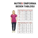 Vişne-Lacivert Kombin Likralı Yarasa Kol Hemşire ve Doktor Forması Takımı Scrubs Hastane Üniforması - Görsel 14