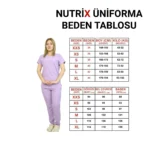 Lila Kadın Kalıp Likralı Yarasa Kol Hemşire Ve Doktor Forması Takımı Scrubs Hastane Üniforması - Görsel 7