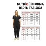 Siyah Kadın Kalıp Likralı  Yarasa Kol Hemşire ve Doktor Forması Takımı Scrubs Hastane Üniforması - Görsel 8