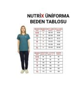Kısa Kol Kadın Tek Üst Petrol Yeşili Likralı Hemşire ve Doktor Forması Scrubs Hastane Üniforması - Görsel 3