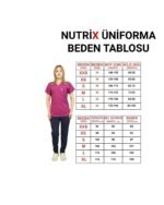 Kısa Kol Kadın Tek Üst Vişne Likralı Hemşire ve Doktor Forması Scrubs Hastane Üniforması - Görsel 3