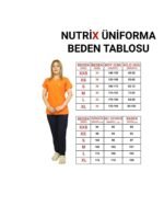 Kısa Kol Kadın Tek Üst Turuncu Likralı Hemşire ve Doktor Forması Scrubs Hastane Üniforması - Görsel 3